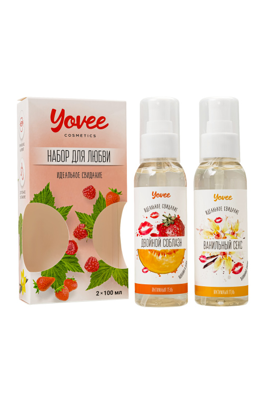 Изображение YOVEE Набор гелей-смазок Yovee для любви (721007+721011), вкусовые (клубника/дыня+ваниль.сливки), 2х100 мл