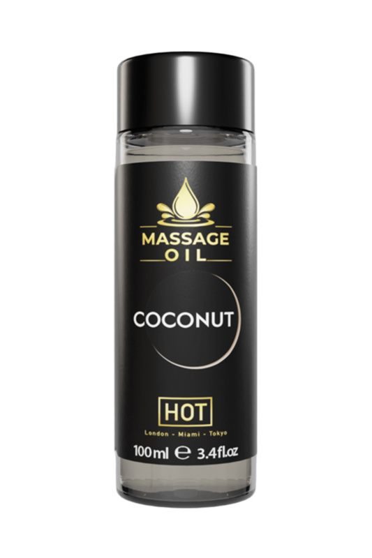 Изображение  Массажное масло HOT Massage Oil COCONUT , с ароматом кокоса,100 мл