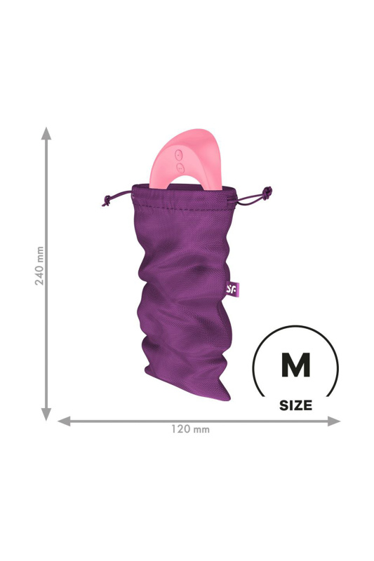 Изображение  Мешочек Satisfyer Treasure Bag для хранения игрушек M, фиолетовый, 24*12 см