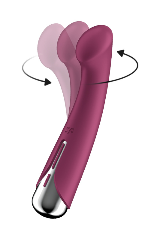 Фото  Вибратор для точки G  с ротацией Satisfyer Spinning G-Spot 1, силикон, бордовый, 16,8 см