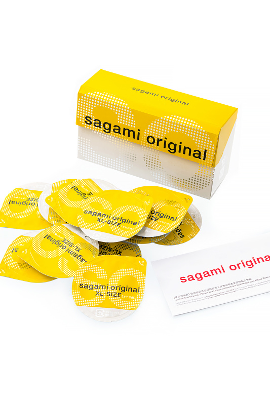 Изображение  Презервативы Sagami, original 0.02, полиуретан, ультратонкие, EXTRA LARGE, 12 шт.