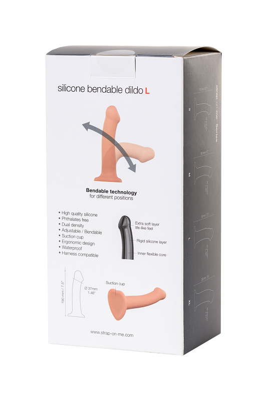 Фото Attitude Solution Ltd Ремневой нереалистичный страпон на присоске Strap-on-me, L, силикон, телесный, 19 см