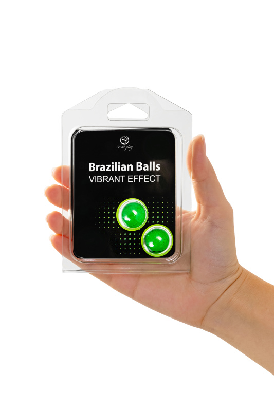 Изображение Secret play, Испания Массажное масло SECRET PLAY BRAZILIAN BALLS, с эффектом вибрации, 2 х 4 гр