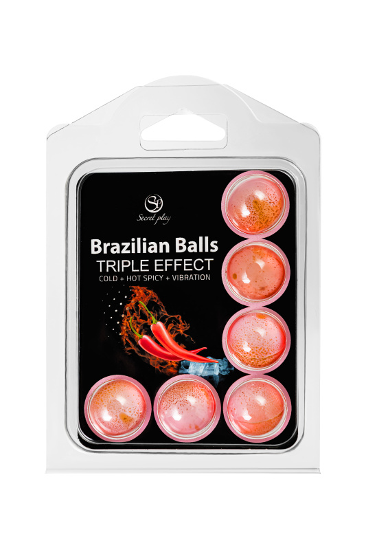 Изображение Secret play, Испания Массажное масло SECRET PLAY BRAZILIAN BALLS, тройной эффект, 6 х 4 гр