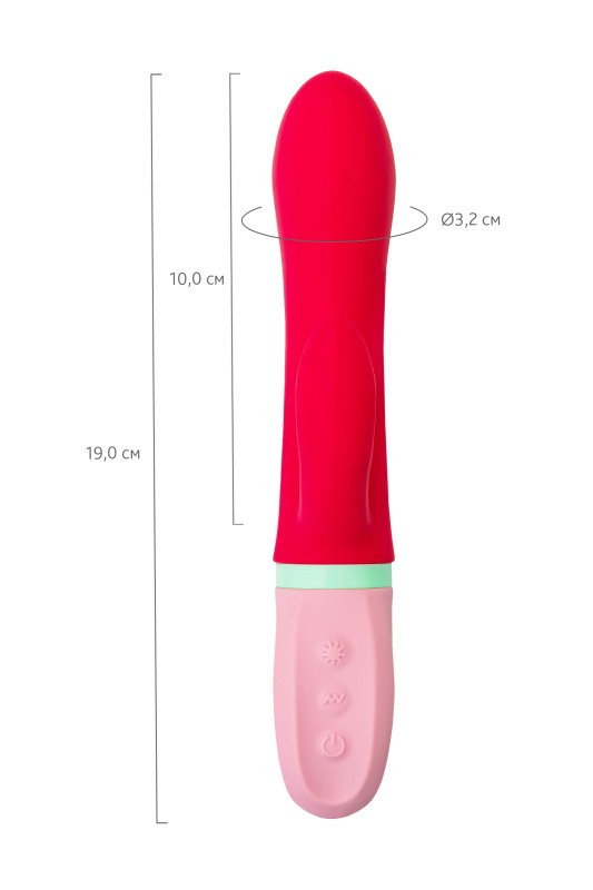 Flovetta by toyfa, Китай Вибратор с клиторальным стимулятором Flovetta PETUNIA, силикон, красный, 19 см — купить в Минске Фото Flovetta by toyfa, Китай Вибратор с клиторальным стимулятором Flovetta PETUNIA, силикон, красный, 19 см
