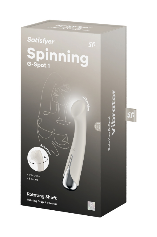 Фото  Вибратор для точки G  с ротацией Satisfyer Spinning G-Spot 1, силикон, бежевый, 16,8 см