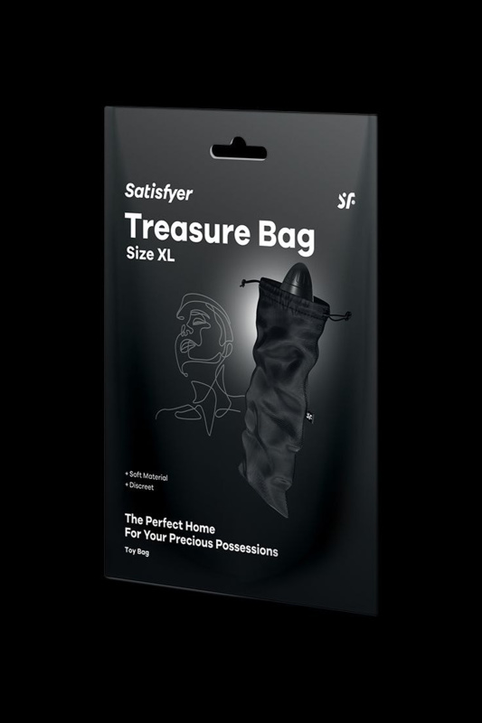 Фото  Мешочек Satisfyer Treasure Bag для хранения игрушек XL, черный, 39*19 см