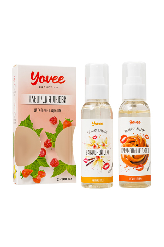 Фото YOVEE Набор гелей-смазок Yovee для любви (721011+721013), вкусовые (ваниль.сливки+карамель), 2х100 мл