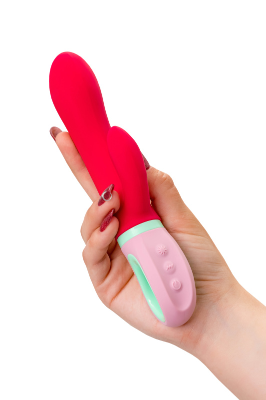 Flovetta by toyfa, Китай Вибратор с клиторальным стимулятором Flovetta PETUNIA, силикон, красный, 19 см — купить в Минске Фото Flovetta by toyfa, Китай Вибратор с клиторальным стимулятором Flovetta PETUNIA, силикон, красный, 19 см