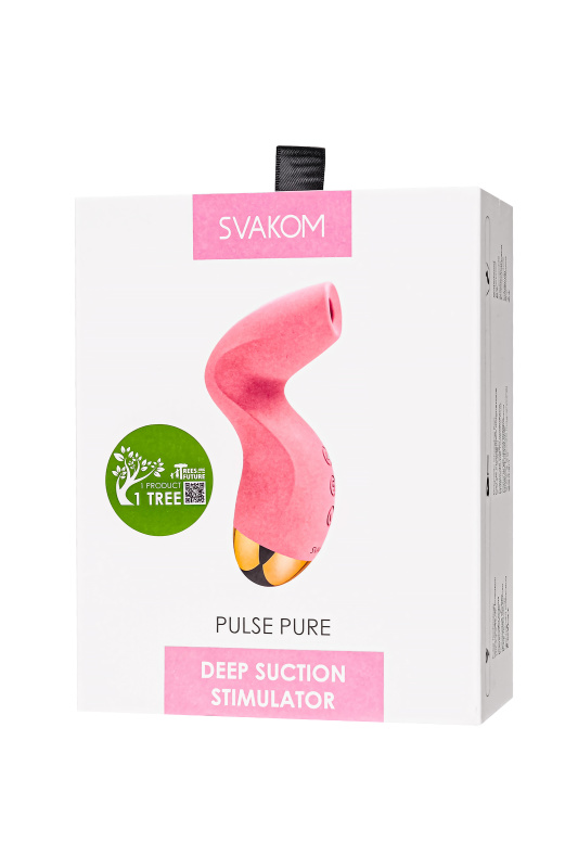 Фото Svakom, США Вакуумный стимулятор клитора Svakom Pulse Pure, силикон, розовый, 12,9 см