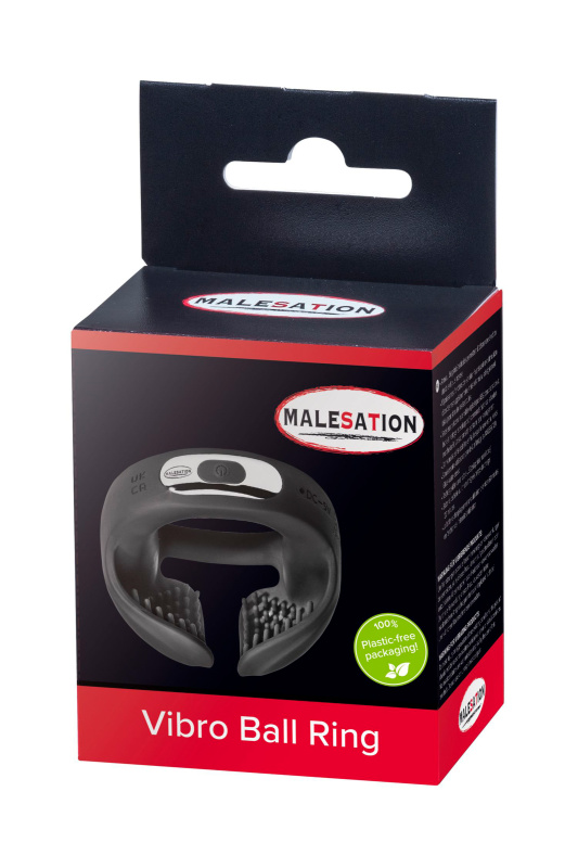 Изображение  Эрекционное виброкольцо для пениса и мошонки MALESATION Vibro Ball Ring, силикон, черный