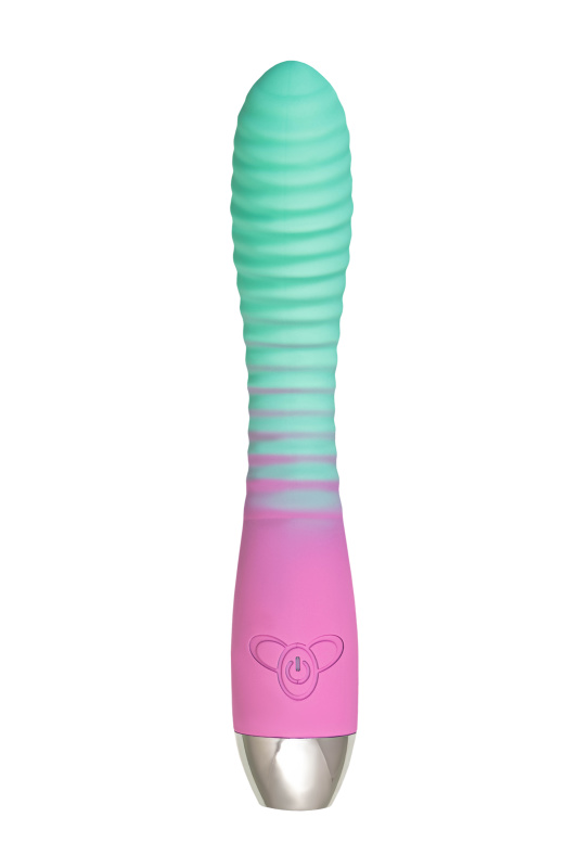 Изображение Flovetta by toyfa, Китай Вибратор с изогнутой головкой Flovetta AZALIA, силикон, мятно-розовый, 20,5 см