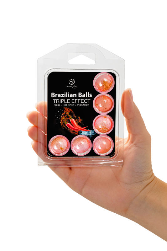 Изображение Secret play, Испания Массажное масло SECRET PLAY BRAZILIAN BALLS, тройной эффект, 6 х 4 гр