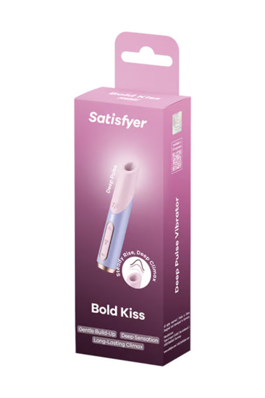 Фото  Мини-вибратор с 3D пульсацией Satisfyer Bold Kiss с USB-C зарядкой, силикон, ABS, розовый, 12,5 см