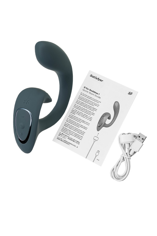 Изображение Satisfyer, Германия Вагинально-клиторальный вибратор Satisfyer G for Goddess 1, темно-серый, 27 см