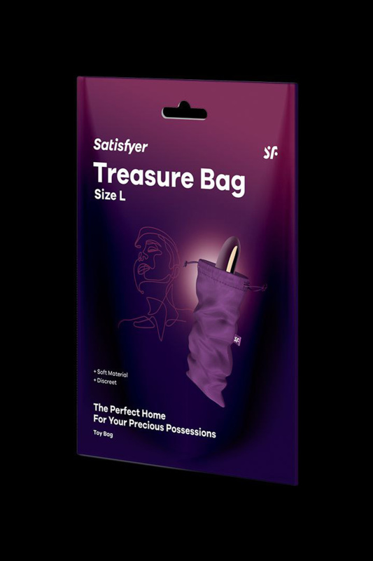 Изображение  Мешочек Satisfyer Treasure Bag для хранения игрушек L, фиолетовый, 26*15 см