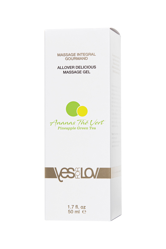 YESforLOV (Франция) Массажный гель YESforLOV Allover delicious, с ароматом ананаса и зеленого чая, 50 мл — купить в Минске Фото YESforLOV (Франция) Массажный гель YESforLOV Allover delicious, с ароматом ананаса и зеленого чая, 50 мл