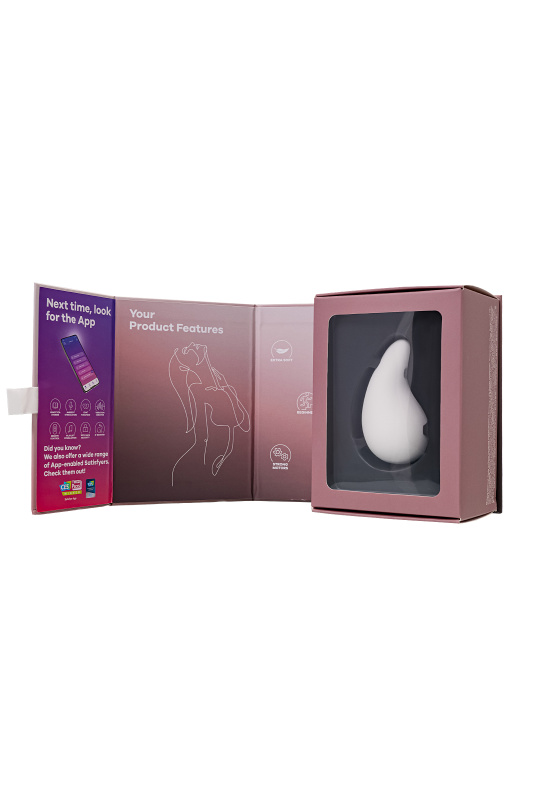 Фото Satisfyer, Германия Мини-вибратор Satisfyer Dew Drop с двумя моторами, силикон, белый, 8,1 см
