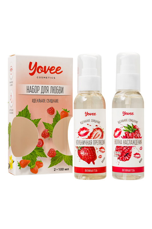Фото YOVEE Набор гелей-смазок Yovee для любви (721001+721003), вкусовые (малина+клубника), 2х100 мл